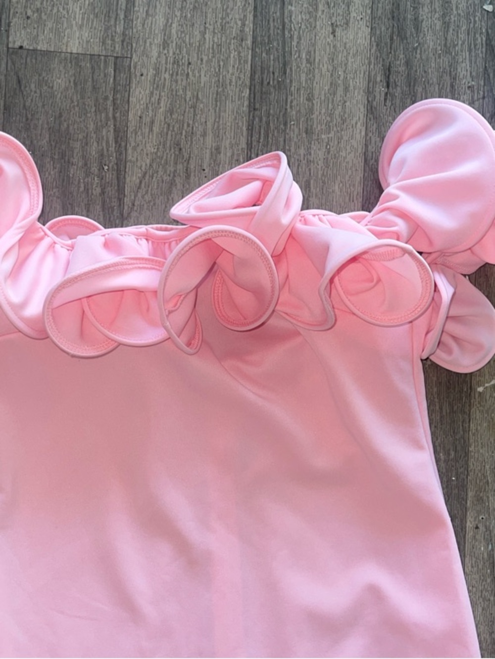 Pink Off-Shoulder Ruffle Mermaid Dress - Picture 2 of 5